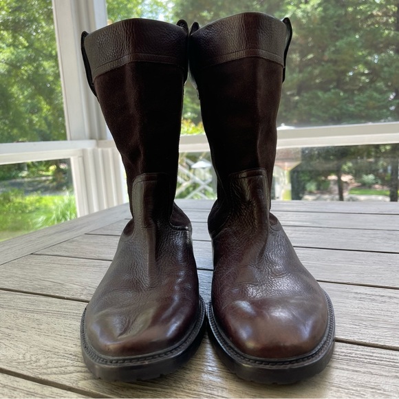 Calvin Klein Pierson Chelsea Brown Leather Mid-Calf Boots Men’s Size 11.5 - Picture 2 of 9